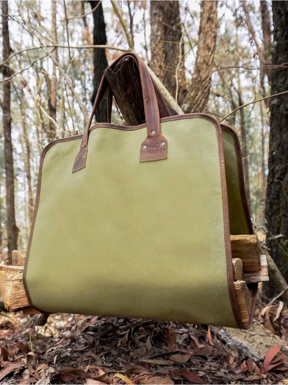 Hide & Drink Green Canvas Log Carrying Sling Bag